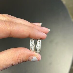 Silver and rhinestone earrings